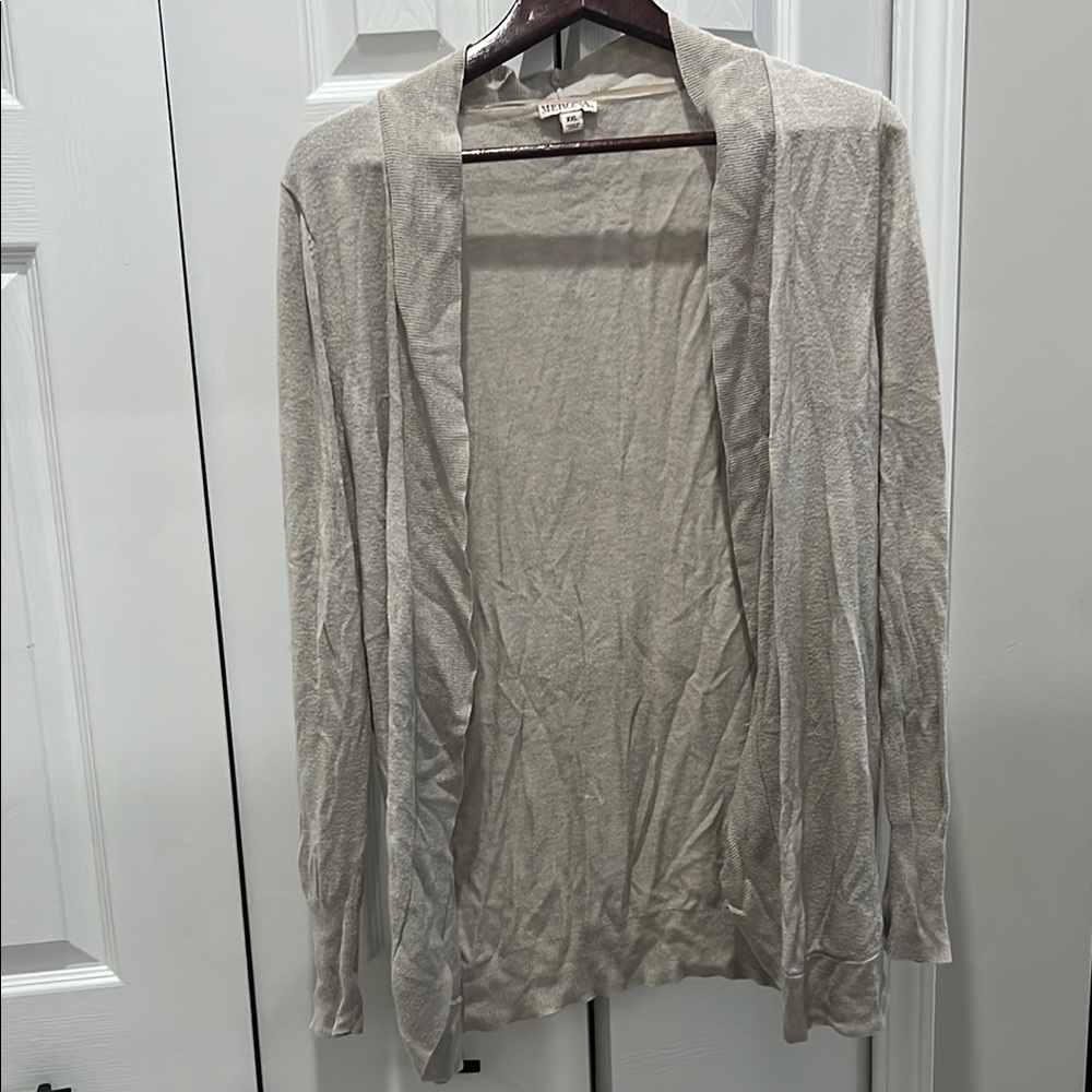 Merona Light Gray Open Cardigan